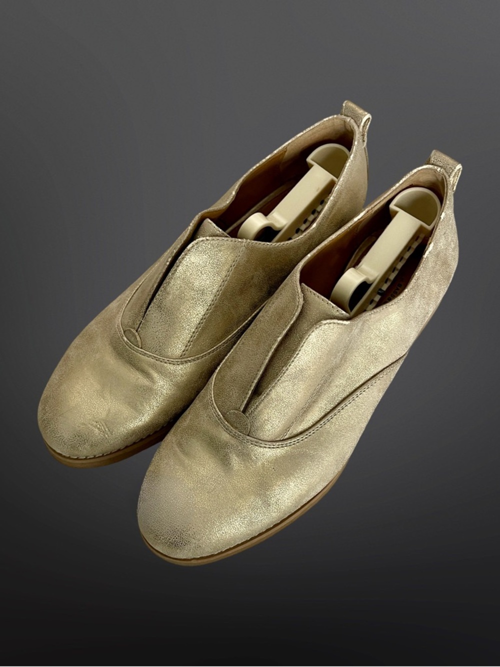 G.H. Bass Dylan High-Vamp Venetian Loafers Metallic Gold | Sz8.5
